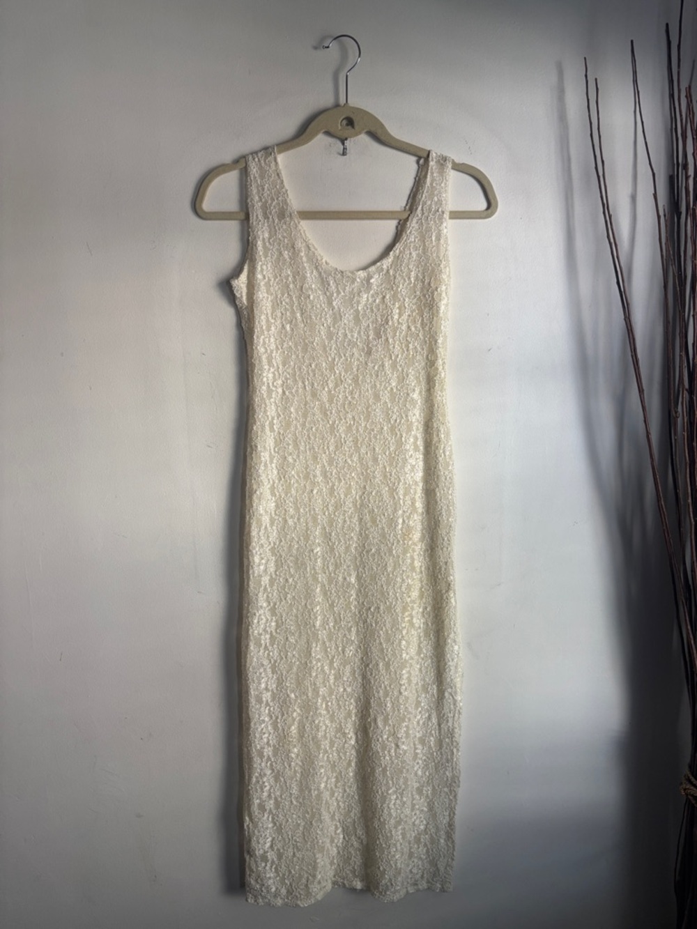 VINTAGE | Victoria's Secret Cream Lace Maxi Sz S